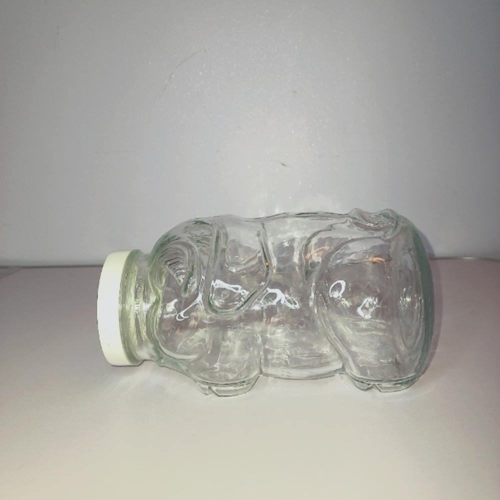 Libbey Clear Glass Pig Jar